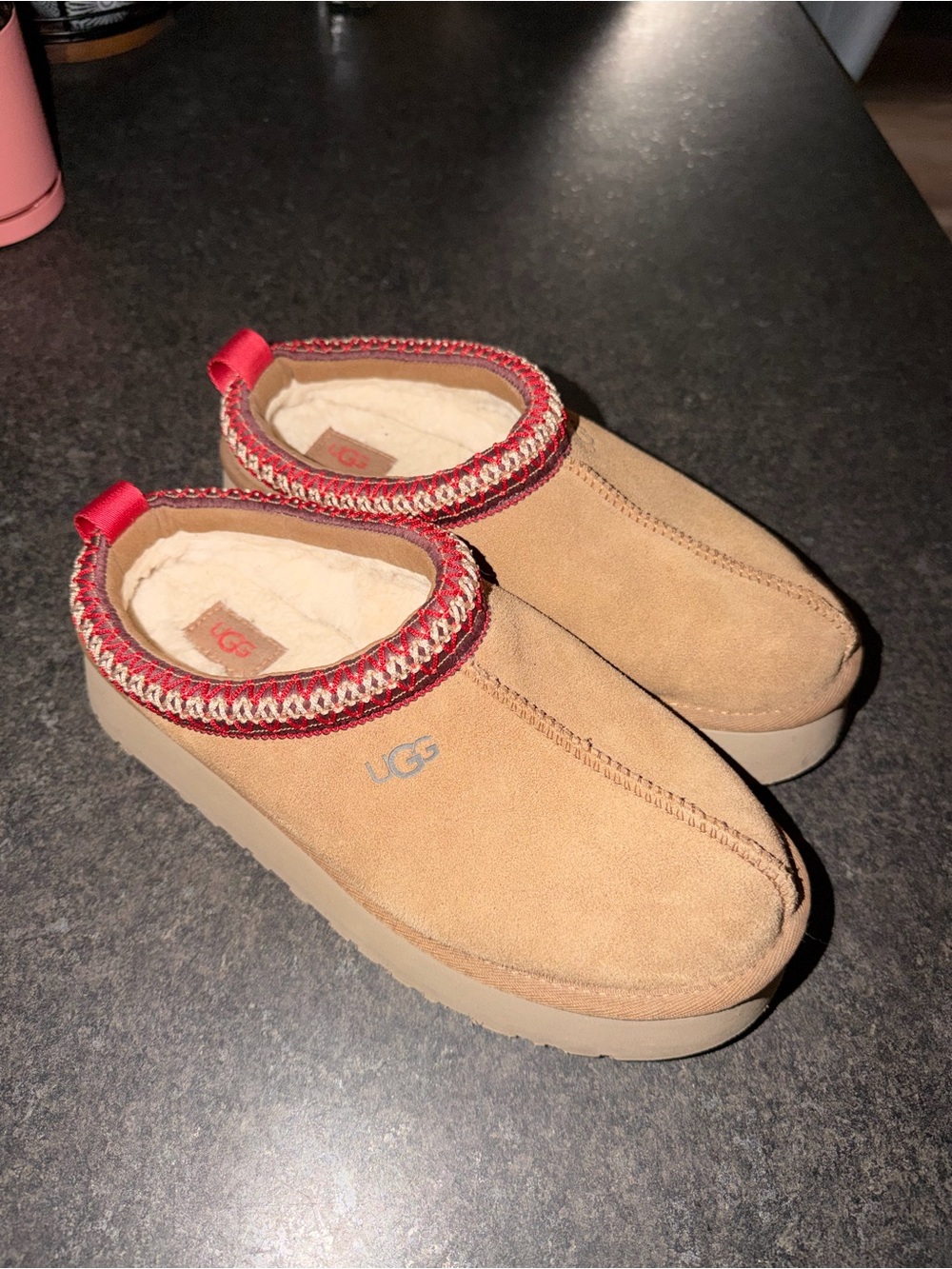 UGG Tasman II Platform Slippers Chestnut Women’s Size 8